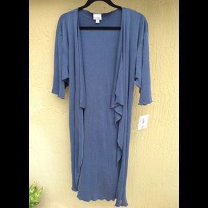 LULAROE SMALL SHIRLEY Soft Blue Ribbed Modal  NWT